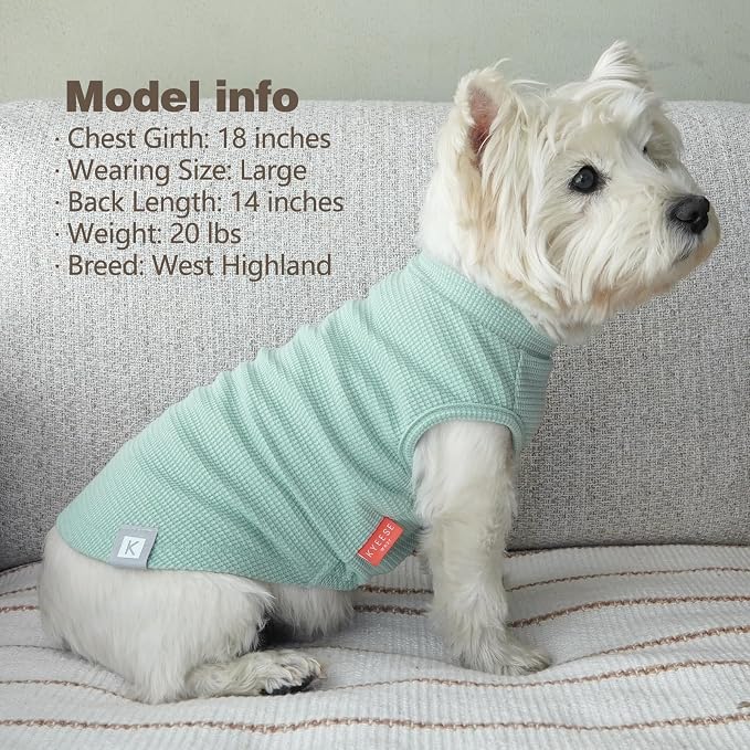 KYEESE 2Pack Waffle Dog Shirt for Small Dogs Striped Dog Sweater Tank Top | Cozy Warmth, Lightweight & Breathable, Gentle on Sensitive Skin, Stretchy & Free to Move, Comfortable Daily Wear
