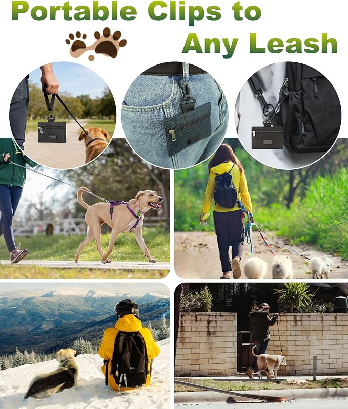 Charmount 200 Pack Dog Poop Bags Rolls with Zippered Pouch Dispenser Holder | Extra Thick Leak-Proof Unscented Waste Bags, Coreless Easy Load for Small to Large Dogs