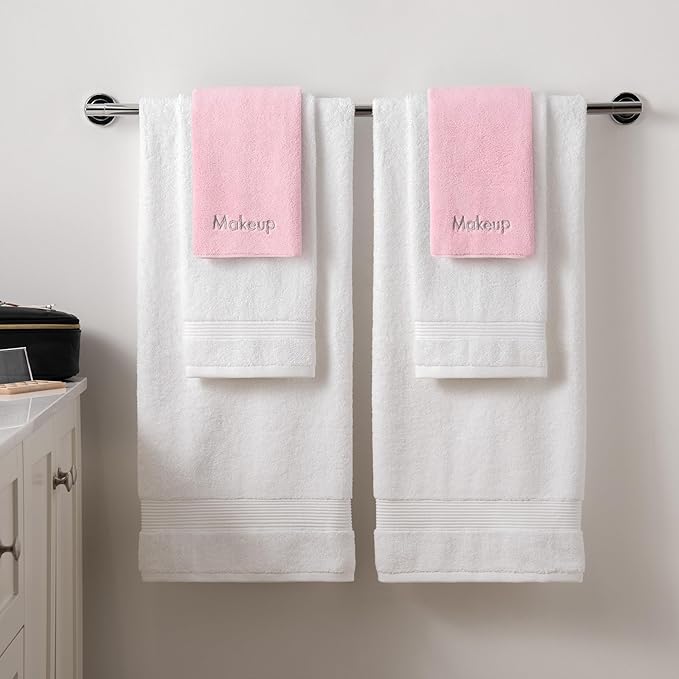 Arkwright Makeup Towels - Pack of 6 - Ultra Soft & Gentle Microfiber Coral Fleece Washcloth Face Make Up Remover, Reusuable Eraser Cloth Essentials for Hosts & Artists, 13 x 13 in, Pink
