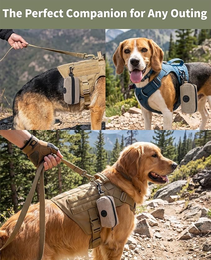 3 Pcs Dog Treat Pouches for Pet Training & Poop Bag Holder for Leash, Hands-Free Portable Auto-Closing Puppy Snack Bag with Carabiner for Travel Or Outdoors