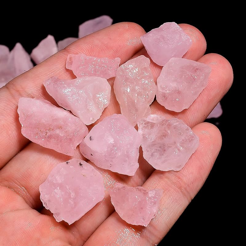 50 carats Raw Pink Morganite Rough Gemstone, Natural Crystals, Healing Stones, Wholesale Lot, Jewelry Making Supply, 10 to 16mm, 6 to 8 pcs