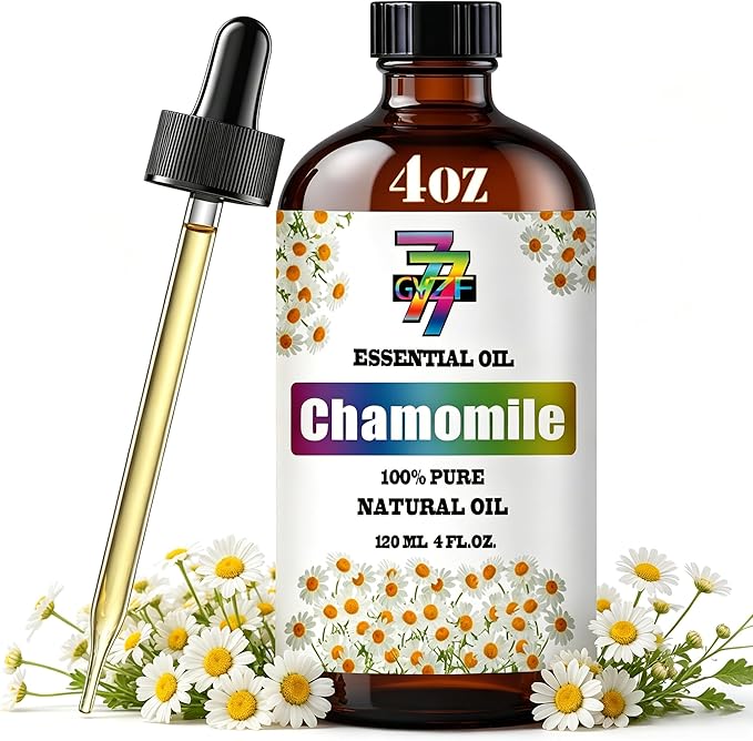 Chamomile Essential Oil, Chamomile Oils, for Diffuser, Humidifier, DIY Candles, Soap, Sleep, Gift, Essential Oil, GV77ZF Chamomile Fragrance Oil - 4 fl oz (120 ml)