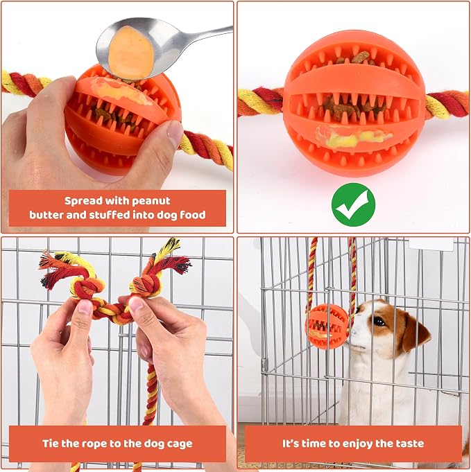 Interactive Dog Toys, Crate Training Aids for Puppies,Orange