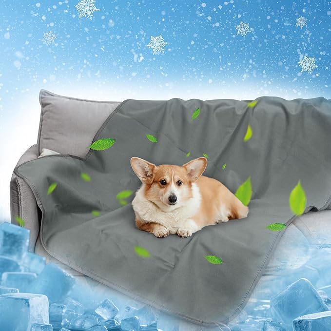 Kritter Planet Waterproof Cooling Dog Blanket, Summer Furniture Protector | 30 x 50 Inch Reversible Mat for Sofa, Bed & Car Seat, Lightweight, Washable & Comfort, Indoor & Outdoor Use for Dogs & Cats