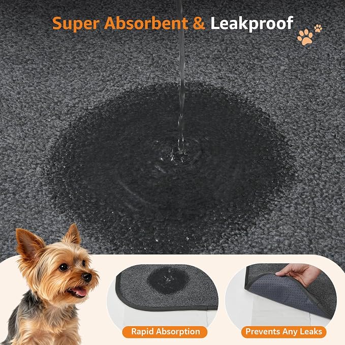 LOOBANI Washable Pee Pads for Dogs, 2 Pack Non-Slip and Leak-Proof,48"x60" | Super Absorbent Reusable Dog Pee Pads, Machine Washable, Extra Large for Whelping, Crate, Playpen, Floor, Housebreaking
