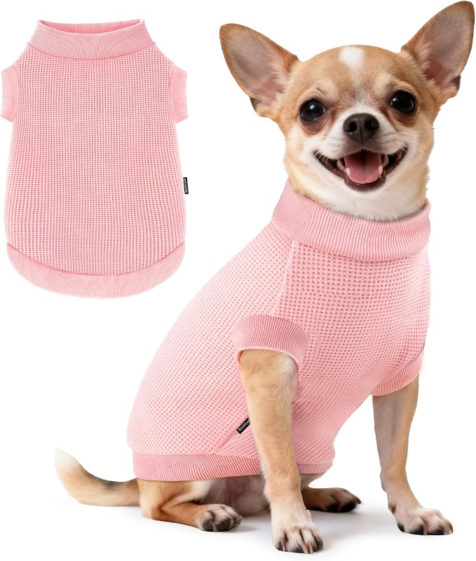 1 Pack Dog Shirt for Small Supplies Functional Waffle Dog Clothes Warm Soft Sweatshirt Outfit for Dogs Cats Pet Apparel