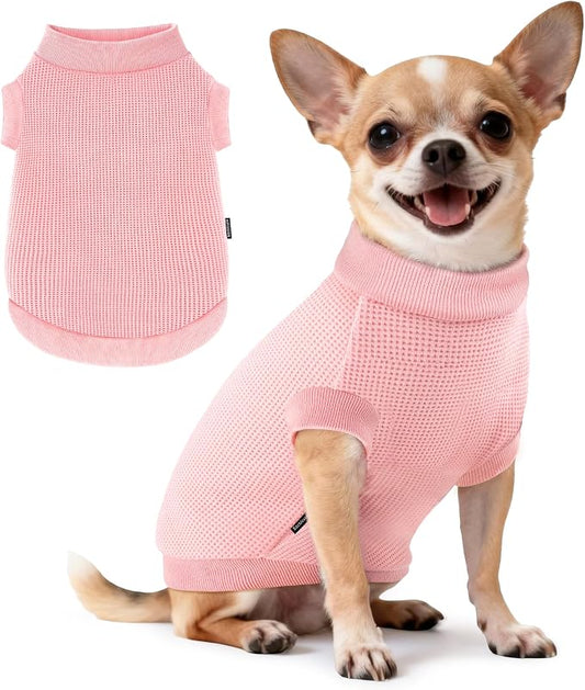 1 Pack Dog Shirt for Small Supplies Functional Waffle Dog Clothes Warm Soft Sweatshirt Outfit for Dogs Cats Pet Apparel