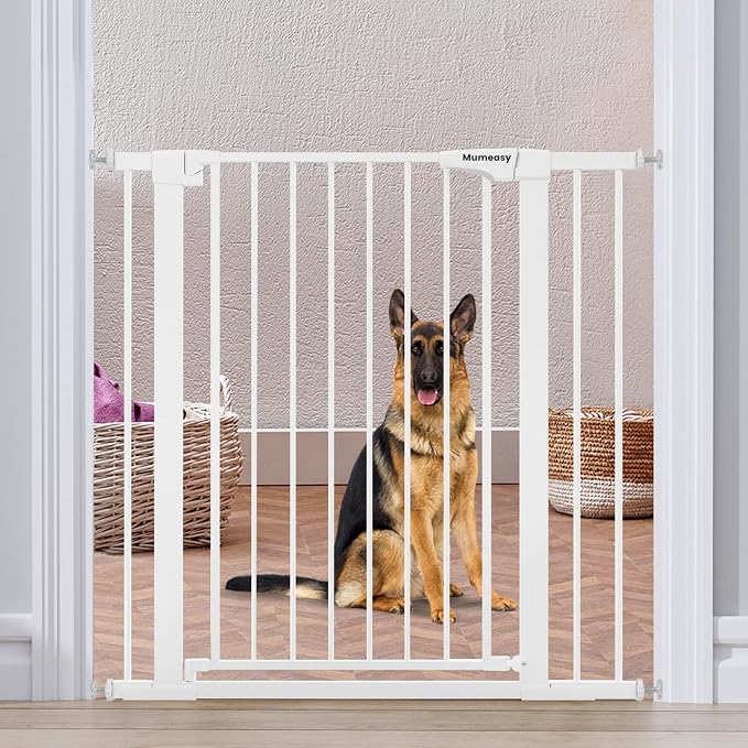 Mumeasy 36" Extra Tall Dog Gate,29.7"-40.5" Baby Gate for Stairs & Doorways