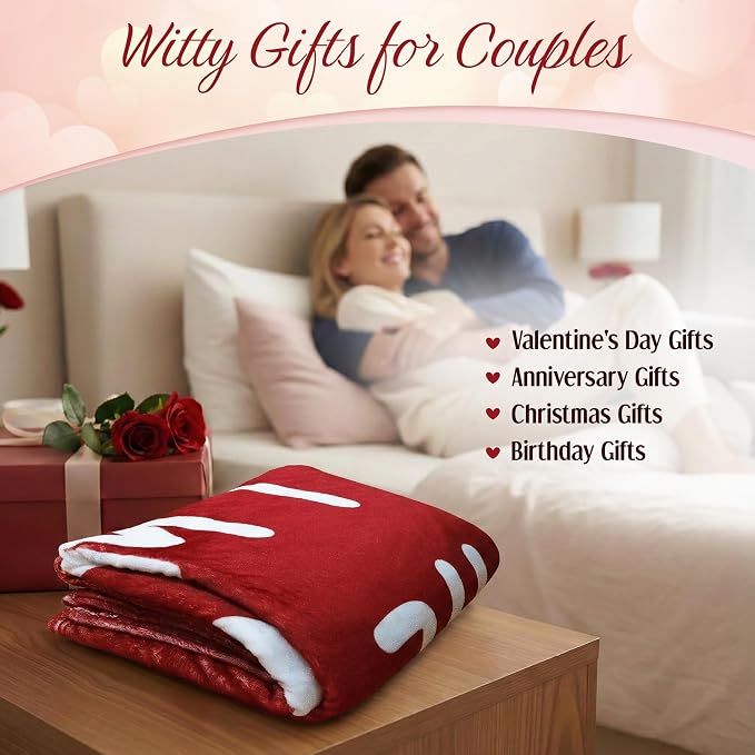 WRAPIX Anniversary Wedding Gifts for Him Her - Throw Blanket 60x80 in | Birthday Gifts for Couple Wife Husband Girlfriend Boyfriend, Fleece Throw for Couch Bed, Machine Washable, Warm, Lightweight
