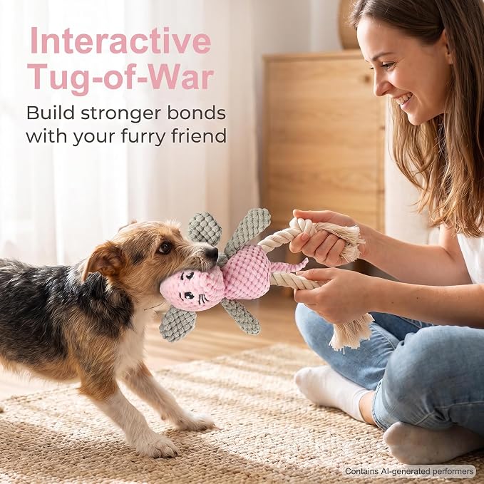 Squeaky Plush Interactive Dog Toy for Small Dogs