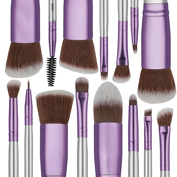 SHANY14 Piece Makeup Brush Set – Elite Cosmetics Brush Collection - Complete Kabuki, Eyes, Face, powder, foundation Makeup Brush Set - Lilac