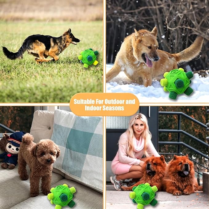 Dog Snuffle Ball-Interactive Puzzle Dog Toys Encourage Natural Foraging Skills Slow Feeder for Training and Stress Relief, Cloth Strip Hiding Food Dog Toys for Any Size Dogs (All Green)