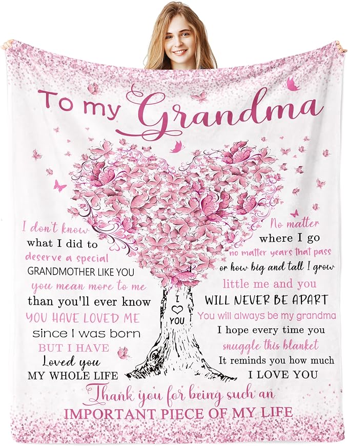 Grandma Gifts, Gifts for Grandma Birthday, Great Grandmother Birthday Gift Blanket 60"x 80", Best Grandmother Grandmom Nana Gift