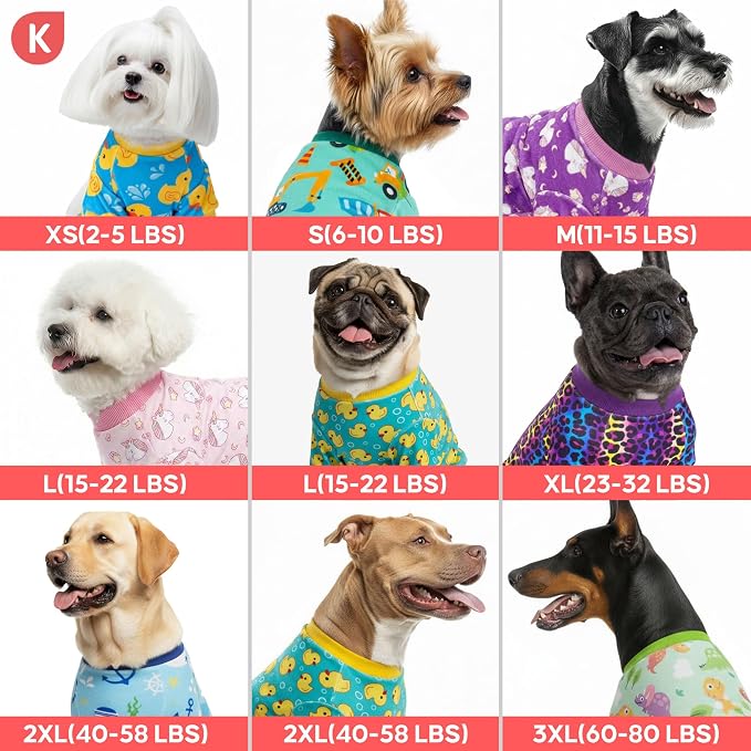 KYEESE Velvet Dog Pajamas for Small Dogs Soft Onesie Shirt, Flamingo | 4-Way Stretch, Lightweight & Breathable, Reduces Shedding, Gentle on Sensitive Skin, Recovery Support, Easy Potty Breaks