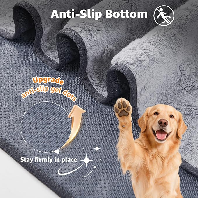 LOOBANI 2 Pack Extra Large Washable Pee Pads for Dogs 54"x54", Gray | Non-Slip Reusable Dog Mat, Super Absorbent & Waterproof Whelping Pads For Floor, Bed, Incontinence, Housebreak, Leak-Proof