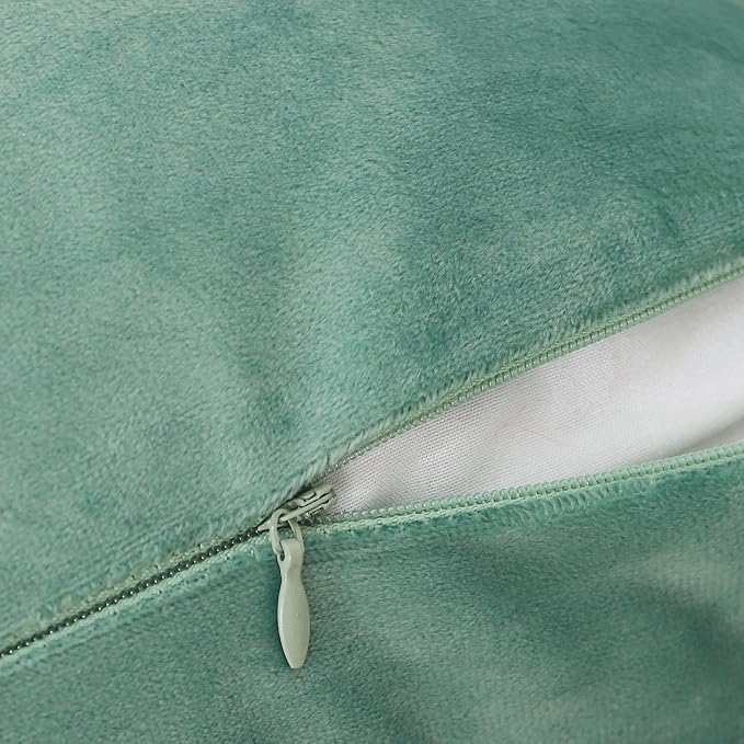 Velvet Sage Green Throw Pillow Covers 24”x24”Pack of 2 Soft Decorative | Square Cushion Covers for Couch Sofa Bed Livingroom Car Home Decor,60x60Cm
