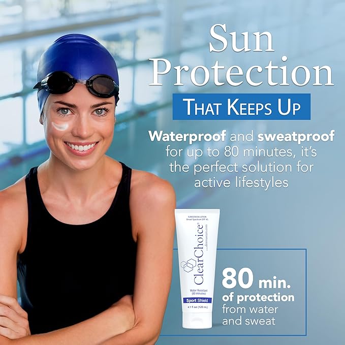 Clear Choice Sunscreen for Face SPF 45, Oil Free Sunblock & Light Moisturizer with Zinc Oxide, Reef-Safe, Broad Spectrum, Water-Resistant, No White Cast, Light Moisturizer, 4oz