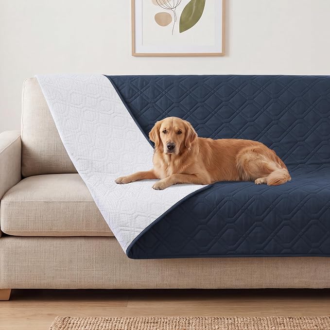 PrinceDeco Dog Bed Cover Blanket 52x82,Waterproof Pet Blanket Sofa Covers Washable Furniture Protector for Sofa, Sectional, Bed, Crate, Car & RV, Tear-Resistant Anti-Slip Backing,Navy