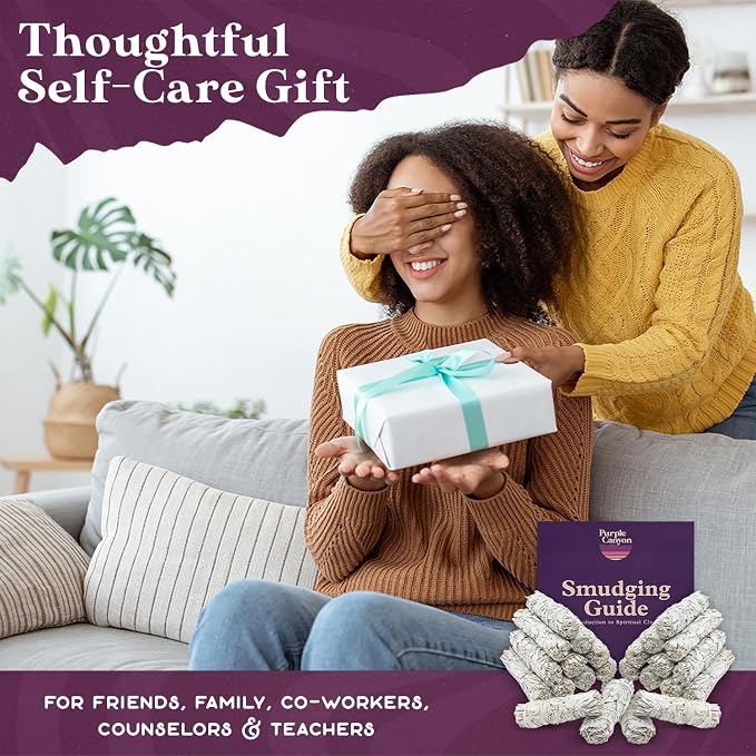 Purple Canyon Sage Smudge Kit - 24 Pack - White Sage Smudge Sticks Incense Kit for Meditation Home Cleansing Aromatherapy and Smudge Rituals - Bulk Refill Bundle