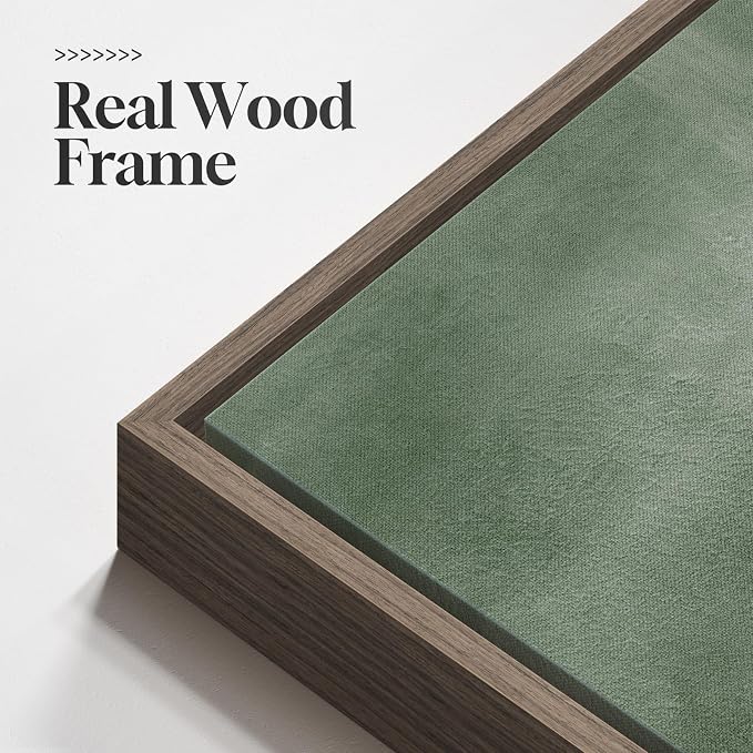 Framed Green Abstract Wall Art, Modern Sage Green Canvas Prints Artwork for Walls, Contemporary Minimalist Square Pictures for Living Room Bedroom Dining Room Hallway Office Wall Decor 30x30 In