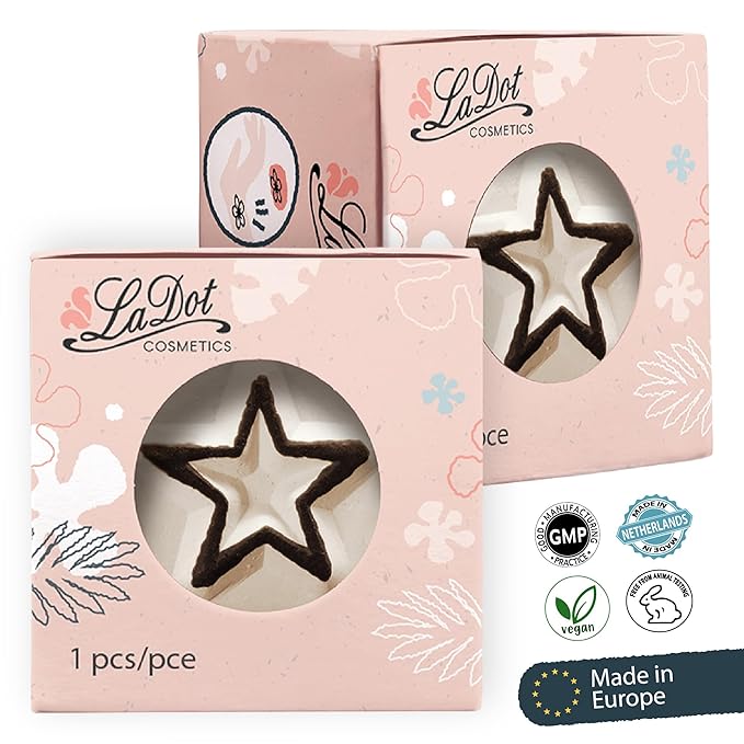 LaDot Temporary Tattoo Stamp– Easy-to-Use Reusable Ceramic Skin Stamp for Creating Custom Temporary Tattoos – Fun Body Art Tool for Parties, Events, and Festivals (Star, Small)
