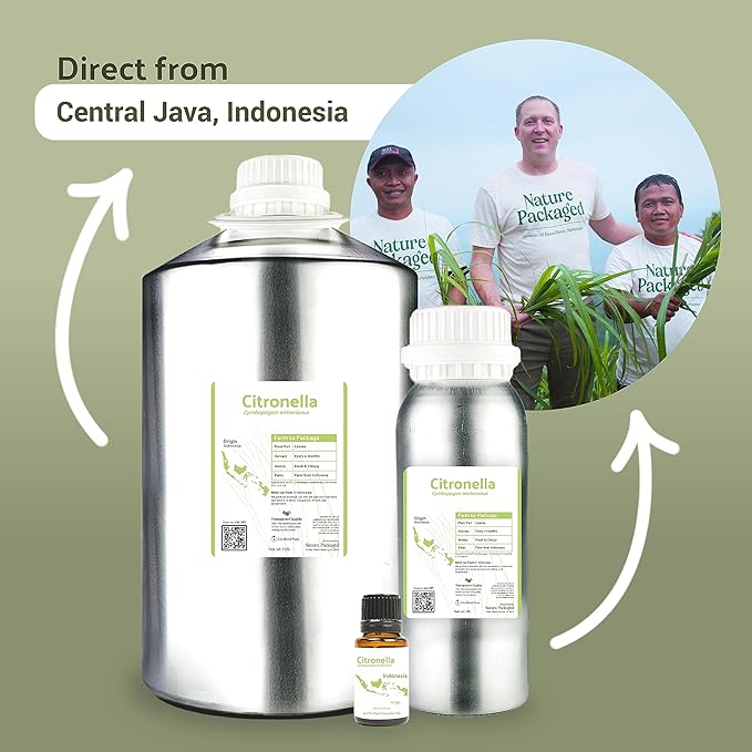 Citronella Essential Oil - Direct from Central Java, Indonesia - Pure Essential Oil for Diffusers and Aromatherapy | 100% Pure Therapeutic Grade (2lbs)
