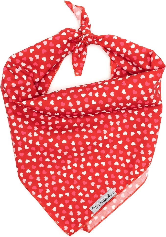 THE WORTHY DOG Icons Classic Tie-On Bandana for Dogs & Cats, Cupid