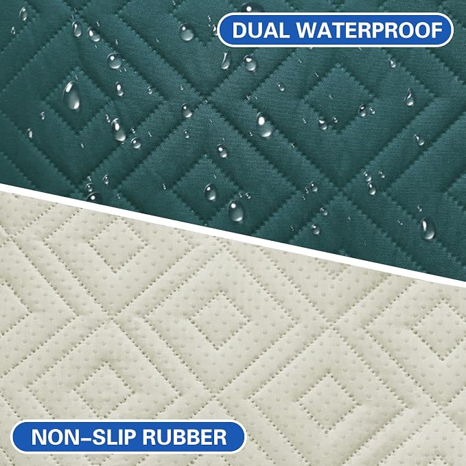2026 Waterproof Bed Sofa Blanket (68"x82") Comfy Couch Sofa Mat for Dog Pets with Anti-Slip Back, Universal Incontinence Lightweight Liner Pad for Furniture Car Picnic etc Durable Washable, Teal Green