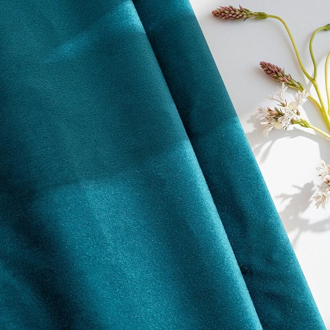 MIULEE 28x28 Inch Pack of 2 Euro Velvet Throw Pillow Covers Teal | Soft Solid Decorative Euro Sham, Modern Luxury Home Decor, for King Bed Sofa Couch Bedroom Livingroom