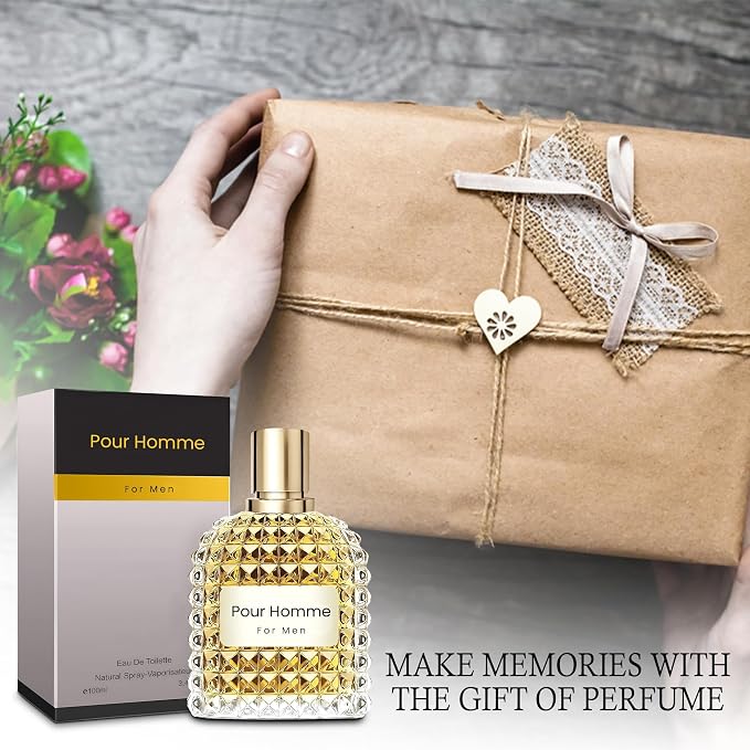A CENTER Men's Cologne Gift Set Include Valentine Milano,Valentine,Choco Musk & Invincible - 3.4 Fl Oz Each | Vanilla Bourbon, Leather & Amber Floral Fragrance | Luxury Eau de Toilette