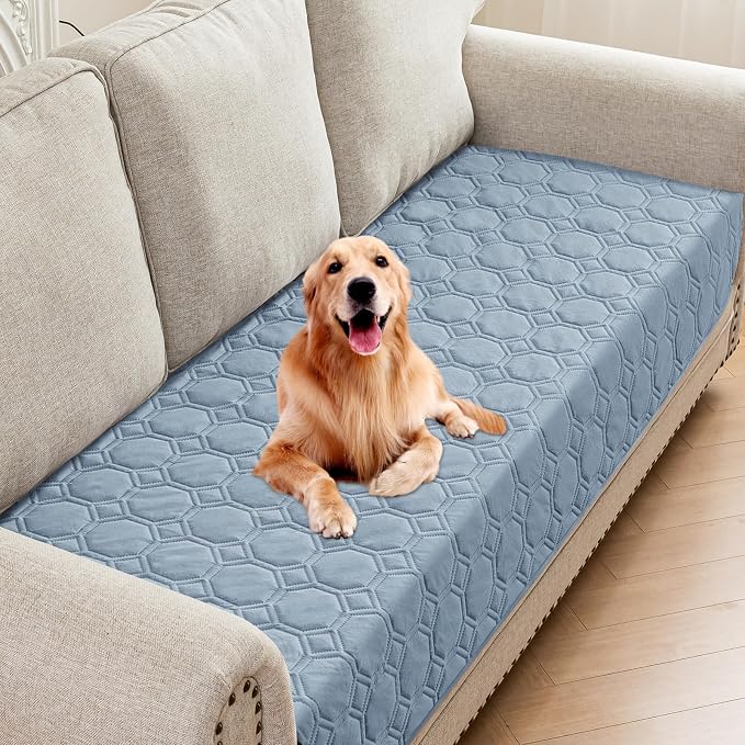ZNSAYOTX Ultimate Cozy Blankets (30"x70") 100% Waterproof Sofa Mat Blanket for Dog Pets, Bed Couch Protector with Non-Slip Back Washable Durable, Pee Scratch Proof Easy to Clean (Grey Blue)