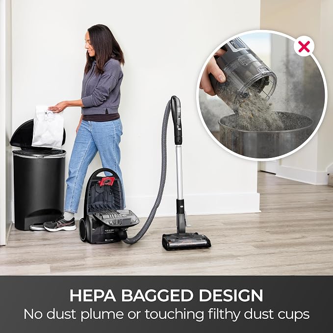 Kenmore 600 Series Bagged Canister Vacuum with Hair Eliminator Brushroll | Pet Friendly, POP-N-GO, Pet PowerMate, HEPA Filter, Performance Indicator, Extended Reach, Auto Cord Rewind - BC4039