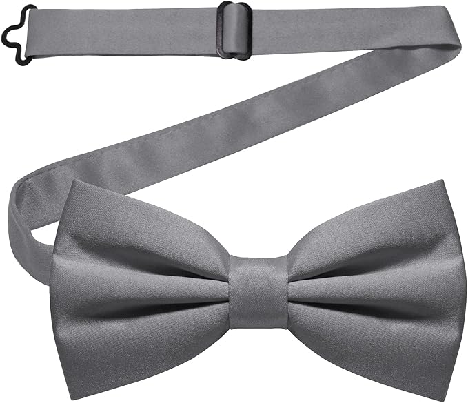 JEMYGINS Solid Color Pre-tied Bow Tie Adjustable Bowtie for Men