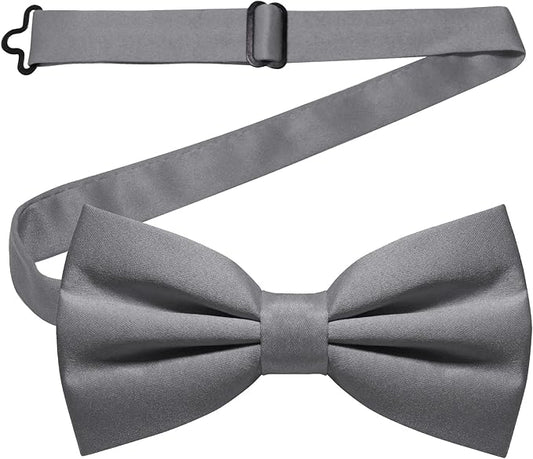 JEMYGINS Solid Color Pre-tied Bow Tie Adjustable Bowtie for Men