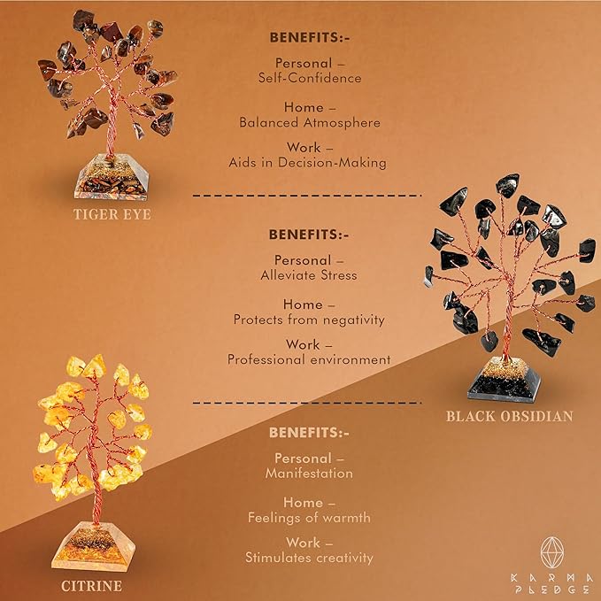 Set of 12 Crystal Tree of Life Gifts for Women, Seven Chakra Healing Crystals Bring Positive Energy, Good Luck, Money, Feng Shui Home & Office Desk Decor, Father's Day Gifts for Dad
