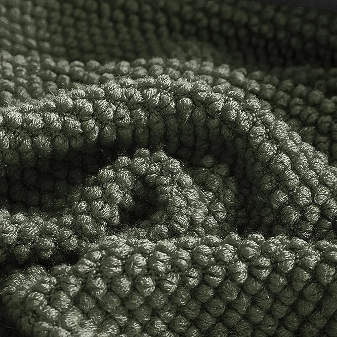 LOMAO Knitted Throw Blanket with Tassels Bubble Textured Lightweight Throws for Couch Cover Home Decor (Dark Olive, 60x90)