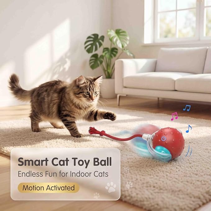 Tiny Fetch Motion Dog Toy,Interactive Cat Toy Rolling Ball