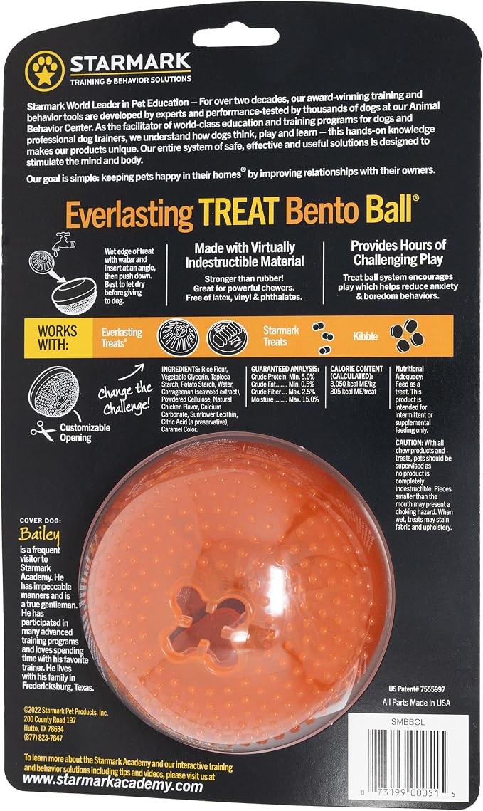 Starmark Everlasting Treat Bento Ball Tough Dog Chew Toy Large (Pack of 12)