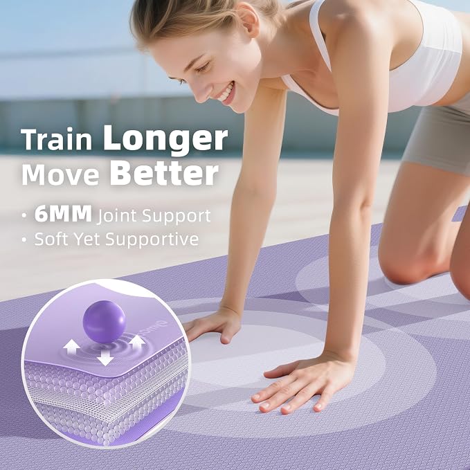 Extra Large Yoga Mat – 72"x48" or 78"x57", 1/4"–1/2" Thick Mat for Women & Men, TPE Non-Slip Pilates Mat for Home Gym, Yoga, Stretching, Meditation