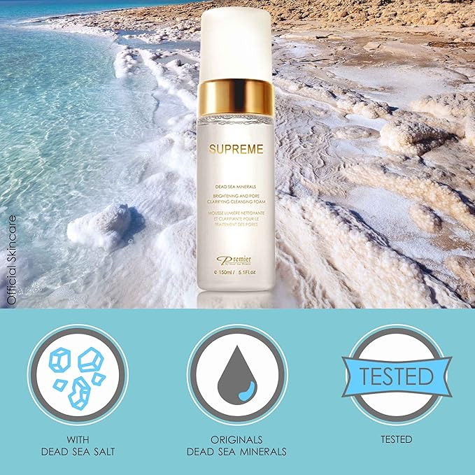 Premier Dead Sea Supreme Brightening & Pore Clarifying Cleansing Foam 5.1 Fl oz