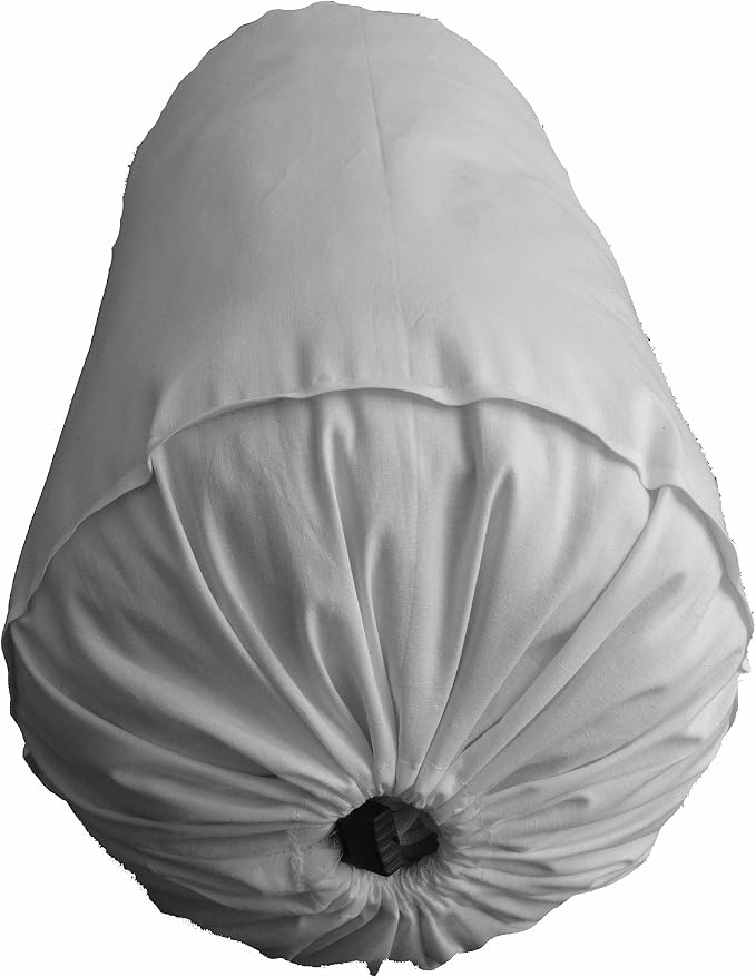 Ivory Long Bolster Pillowcase - Yoga Massage Round Bolster Cover for Bed Sofa Chair Couch Lounge Cotton 10" Diameter x 26" Long (25 cm Diameter x 66 cm Long) Removable Cover