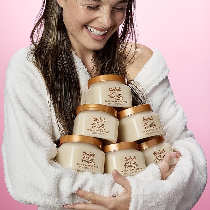 Tree Hut Vanilla Shea Sugar Exfoliating & Hydrating Body Scrub, 18 oz