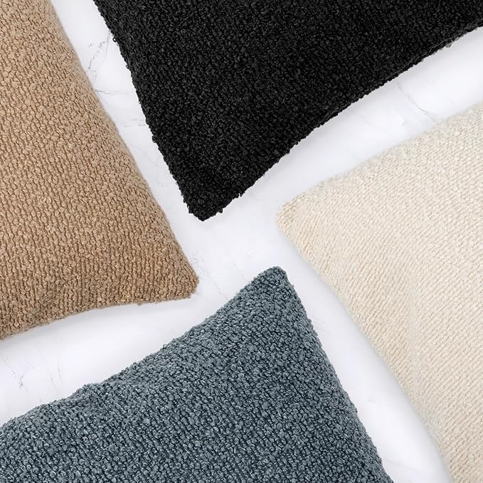 JoraLion 20x54 inch Neutral Boucle Body Pillow Cover, Brown Long Pillow Cover Cozy Soft Cushion Case for Couch Sofa Bed Living Room Home Decor, Pack of 1 (Cover Only)