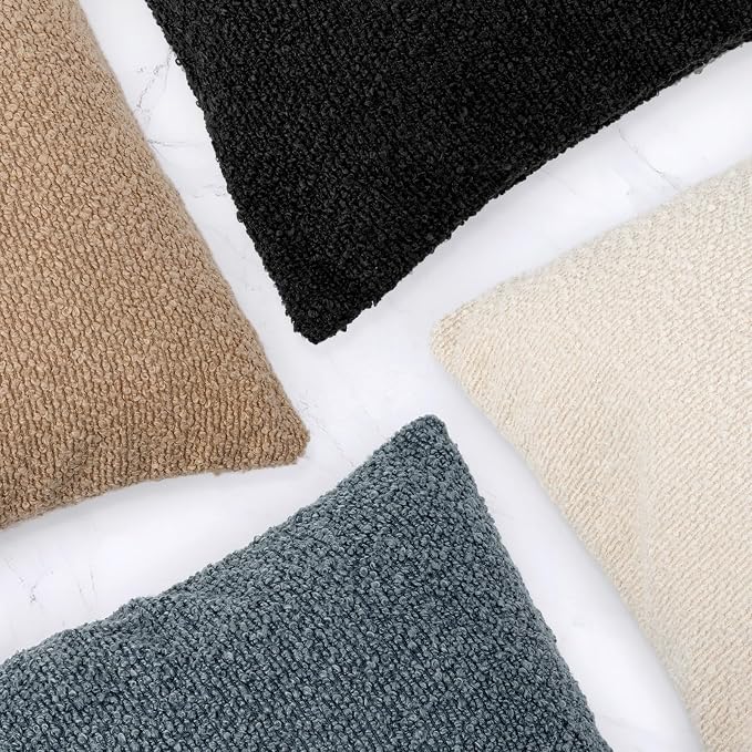 JoraLion 20x54 inch Neutral Boucle Body Pillow Cover, Camel Long Pillow Cover Cozy Soft Cushion Case for Couch Sofa Bed Living Room Home Decor, Pack of 1 (Cover Only)