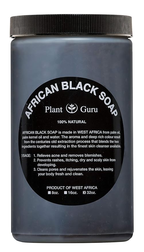 Raw African Black Soap Paste 2 lbs / 32 oz Bulk 100% Natural From Ghana Acne Treatment, Aids Against Eczema & Psoriasis, Dry Skin, Scar Removal, Pimples and Blackhead, Face & Body Wash