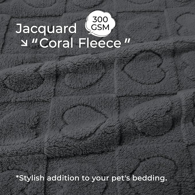 Luciphia Small Dog Blanket Washable Pet Bed Cover Soft Fluffy Puppy Blanket with Premium Fleece 300GSM Cozy Calming Cat Blankets for Indoor Cats Grey 41x31 inch | Pink Blanket Washable for Medium/Large Dogs, Cute Cover on Bed Couch Crate Car, Puppy Ess...