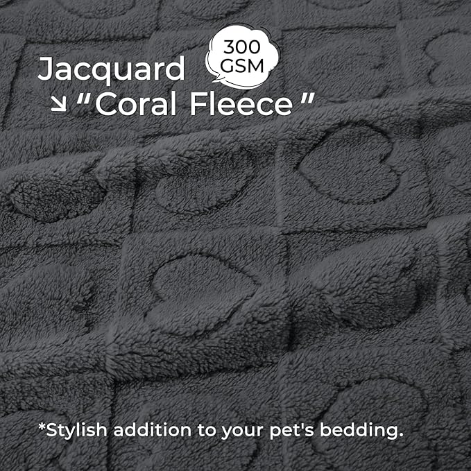 Luciphia Small Dog Blanket Washable Pet Bed Cover Soft Fluffy Puppy Blanket with Premium Fleece 300GSM Cozy Calming Cat Blankets for Indoor Cats Grey 57x40 inch | Pink Blanket Washable for Medium/Large Dogs, Cute Cover on Bed Couch Crate Car, Puppy Ess...