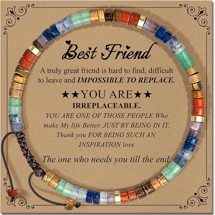 Inspirational Gifts Bracelets for Women: Valentines Mothers Day Birthday Gifts for Women Friends Sister Mom - Healing Natural Stone Beads Bracelets Thinking of you Get Well Soon Gift for Women
