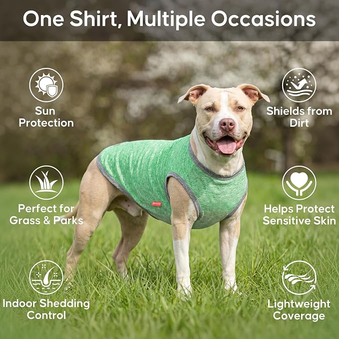 KYEESE 2Pack Dog Shirt for Large Dogs Sun Protection Tank Top for Summer | Reflective for Safety, Lightweight & Breathable, Shedding Control, Skin-Friendly for Sensitive Dogs, Easy On/Off, Quick Dry