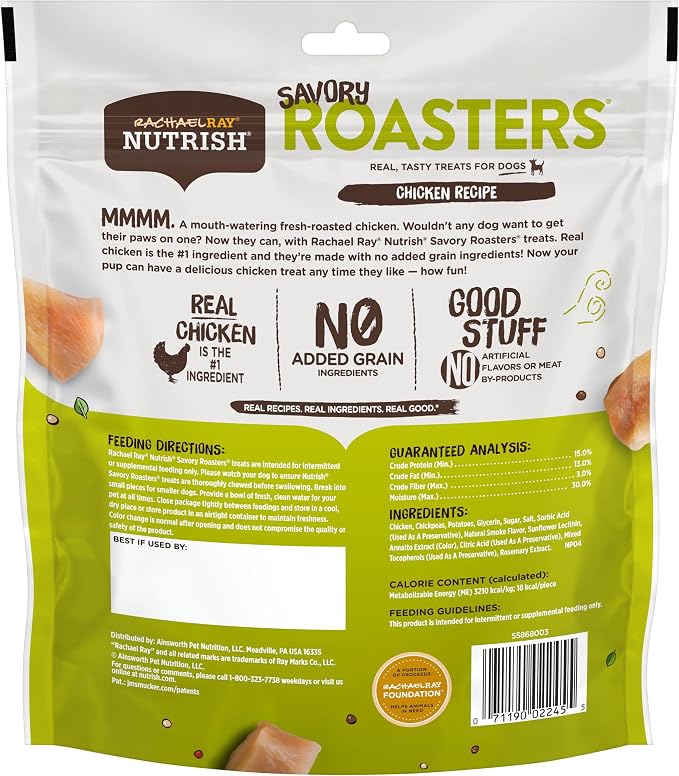 Nutrish Savory Roasters Chicken Recipe Premium Dog Treats, 12 oz. Pouch (Rachael Ray) (Pack of 2)